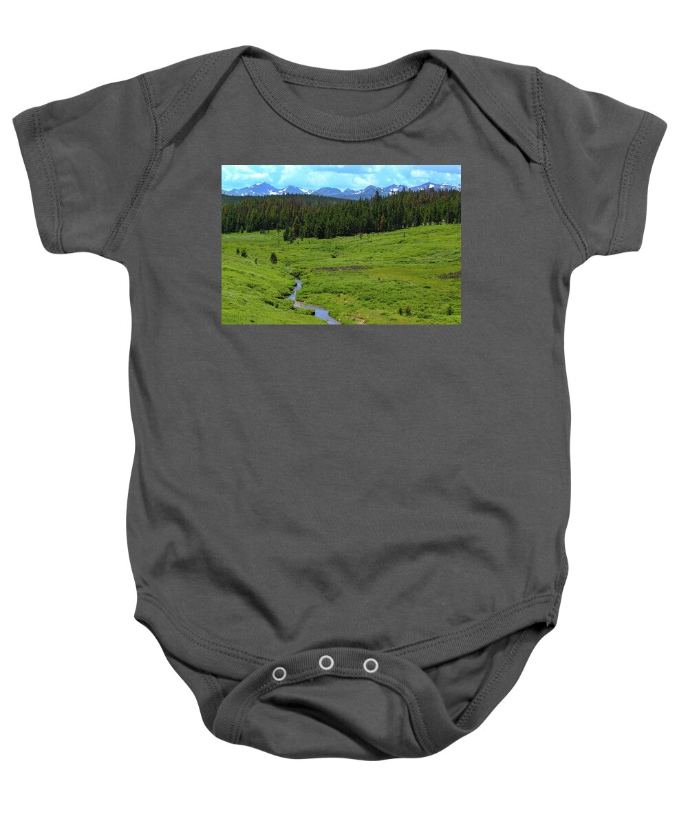 Mountains Baby Onesie featuring the photograph Mountain Valley by Shane Bechler