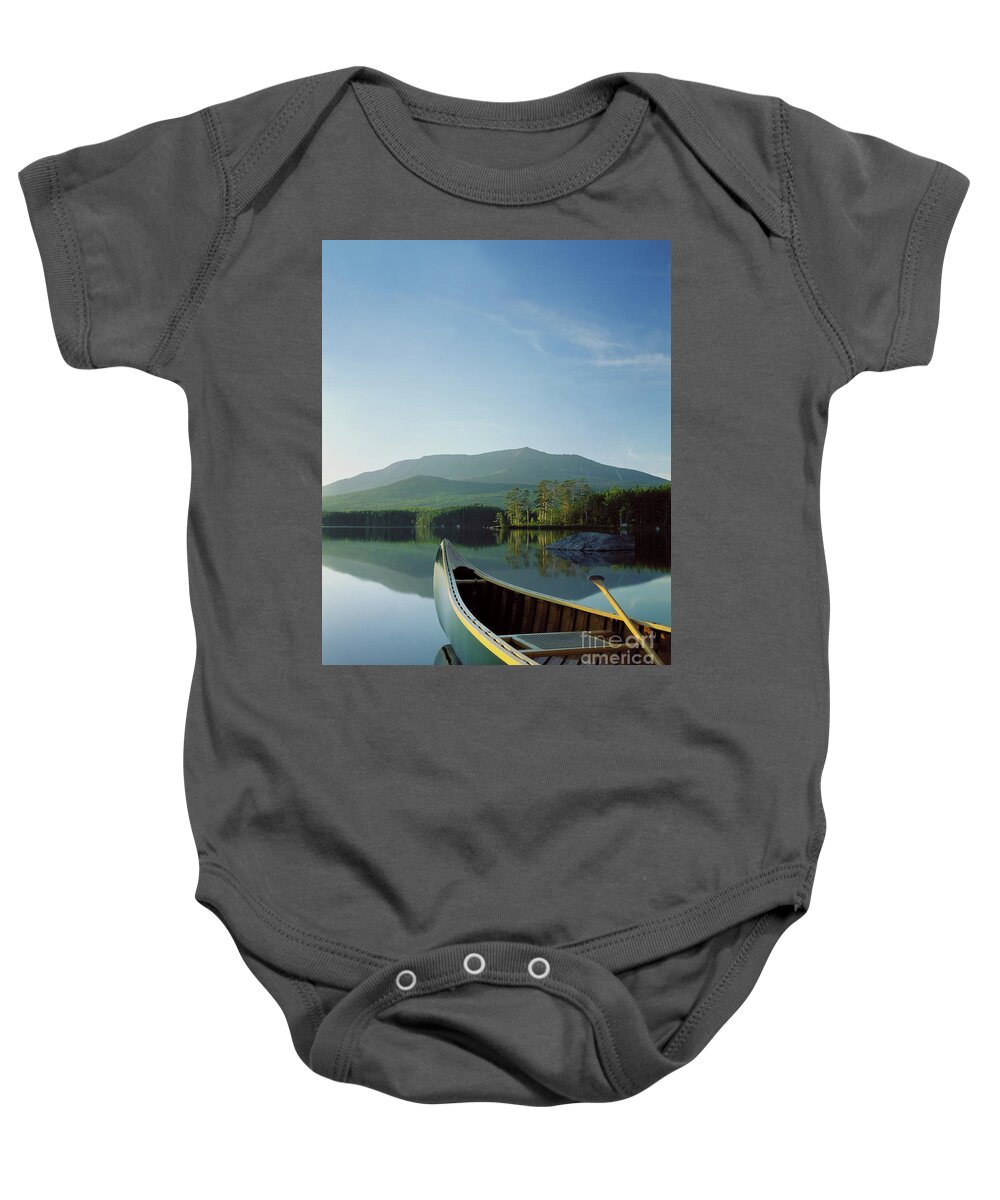 Canoe Baby Onesie featuring the photograph Canoe, Mt Katahdin, Baxter State Park by Kevin Shields