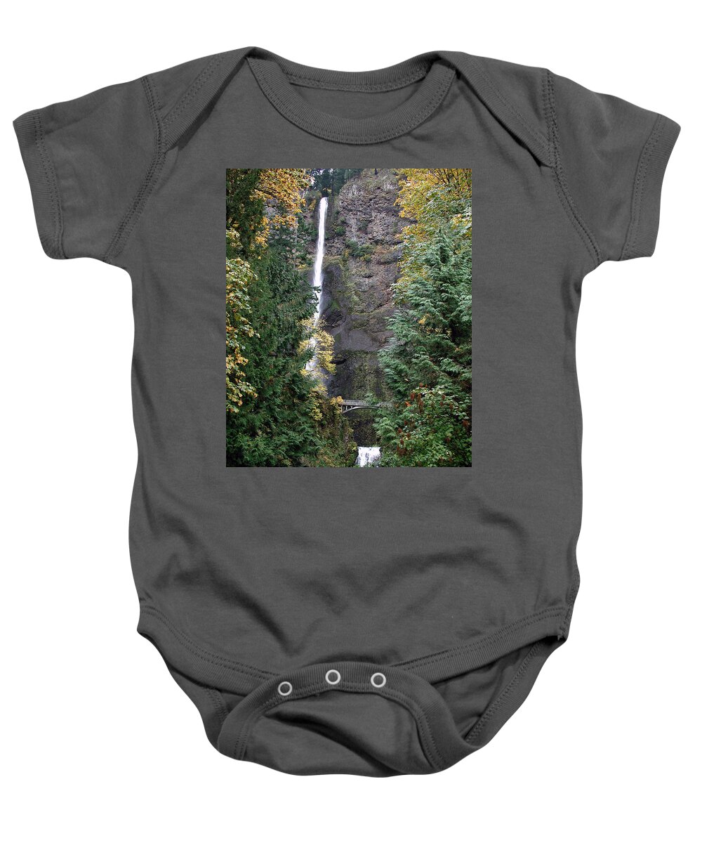 Multnomah Falls Baby Onesie featuring the photograph Multnomah Falls - 5 by DArcy Evans