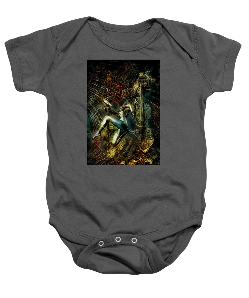 Musician Baby Onesie featuring the mixed media Musician by Lilia D