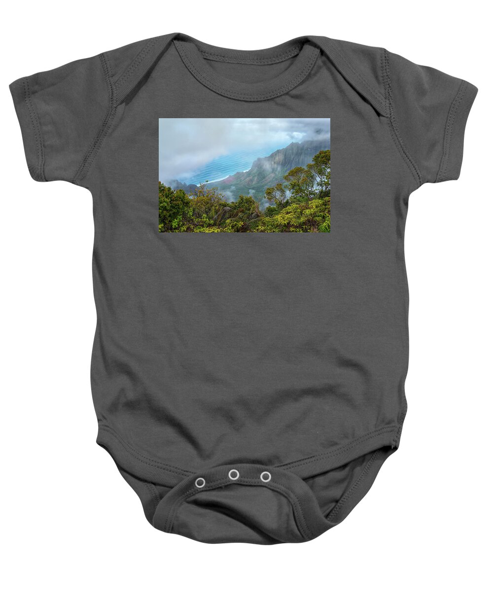 Hawaii Baby Onesie featuring the photograph Na Pali Coast from Kalalau Lookout Kauai Hawaii 7R2_DSC4622_01112018 by Greg Kluempers