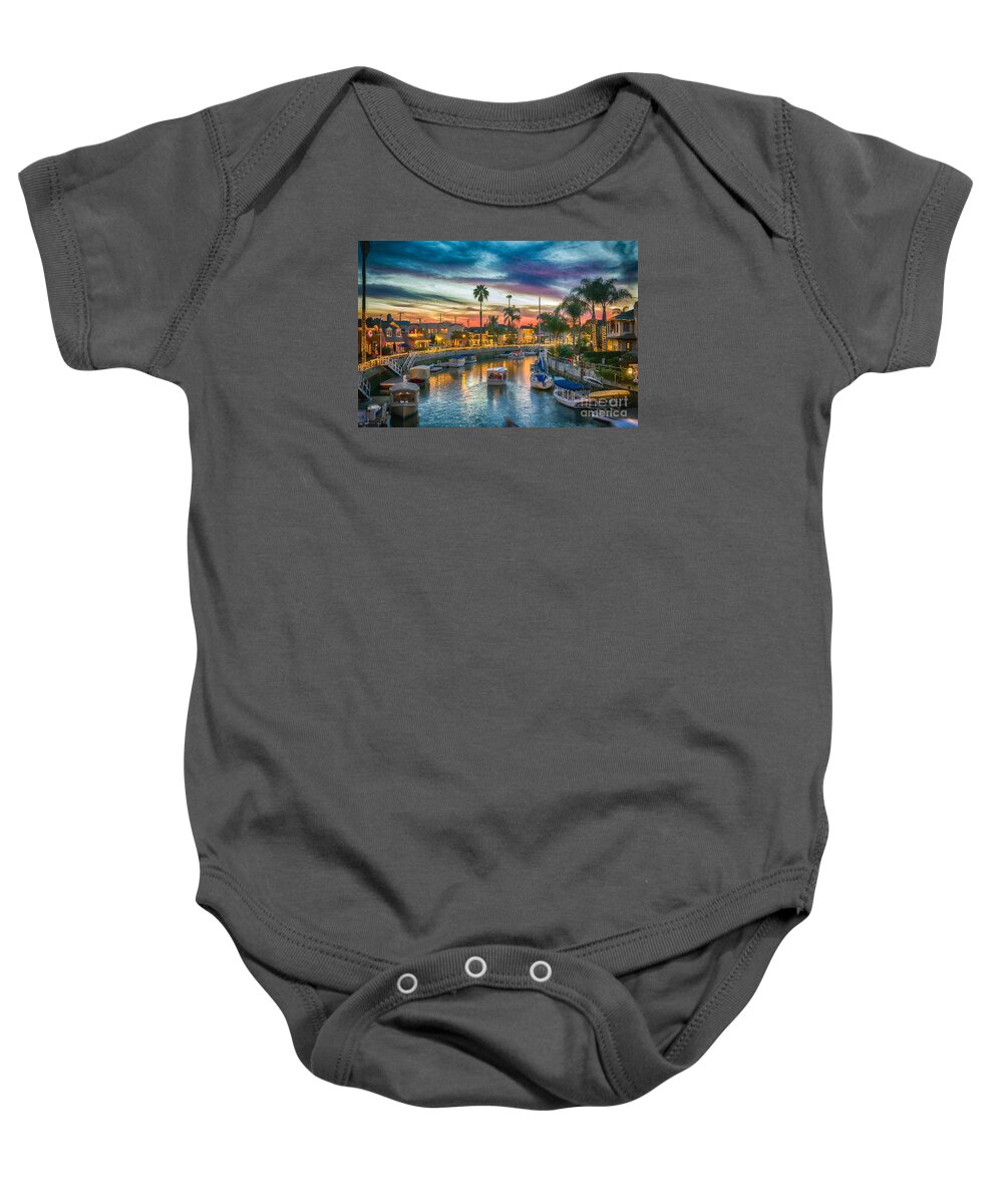 Naples Canals Baby Onesie featuring the photograph Naples Canal Christmas 5 by David Zanzinger