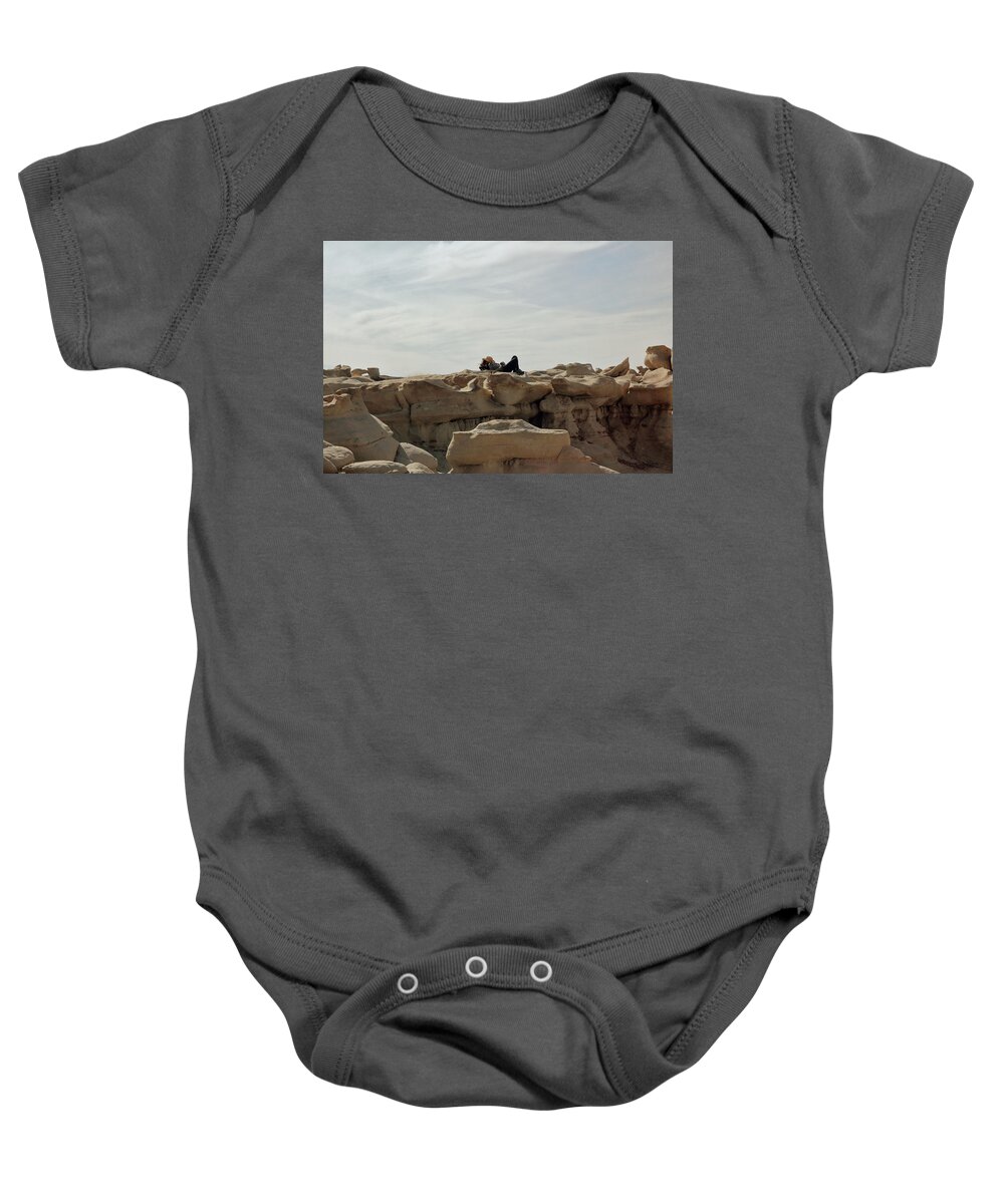 Badlands Baby Onesie featuring the photograph Naptime in the Badlands by David Diaz