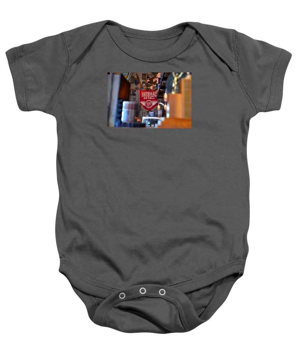 National Air Races Baby Onesie featuring the photograph National air races banner HB by David Lee Thompson