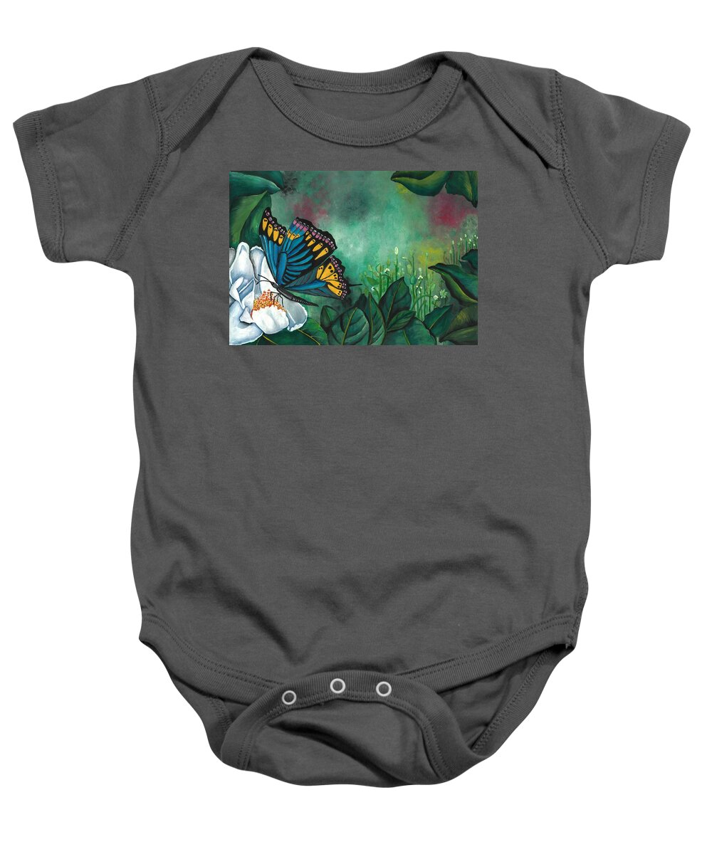 Butterfly Baby Onesie featuring the painting Nature, the best artist by Tara Krishna