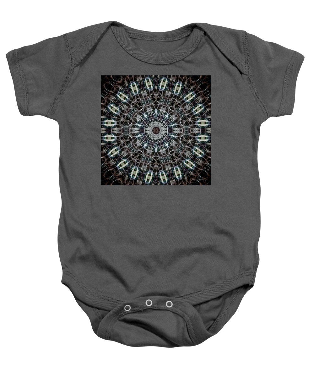Tao Baby Onesie featuring the painting Neon Mandala, Nbr 19E by Will Barger