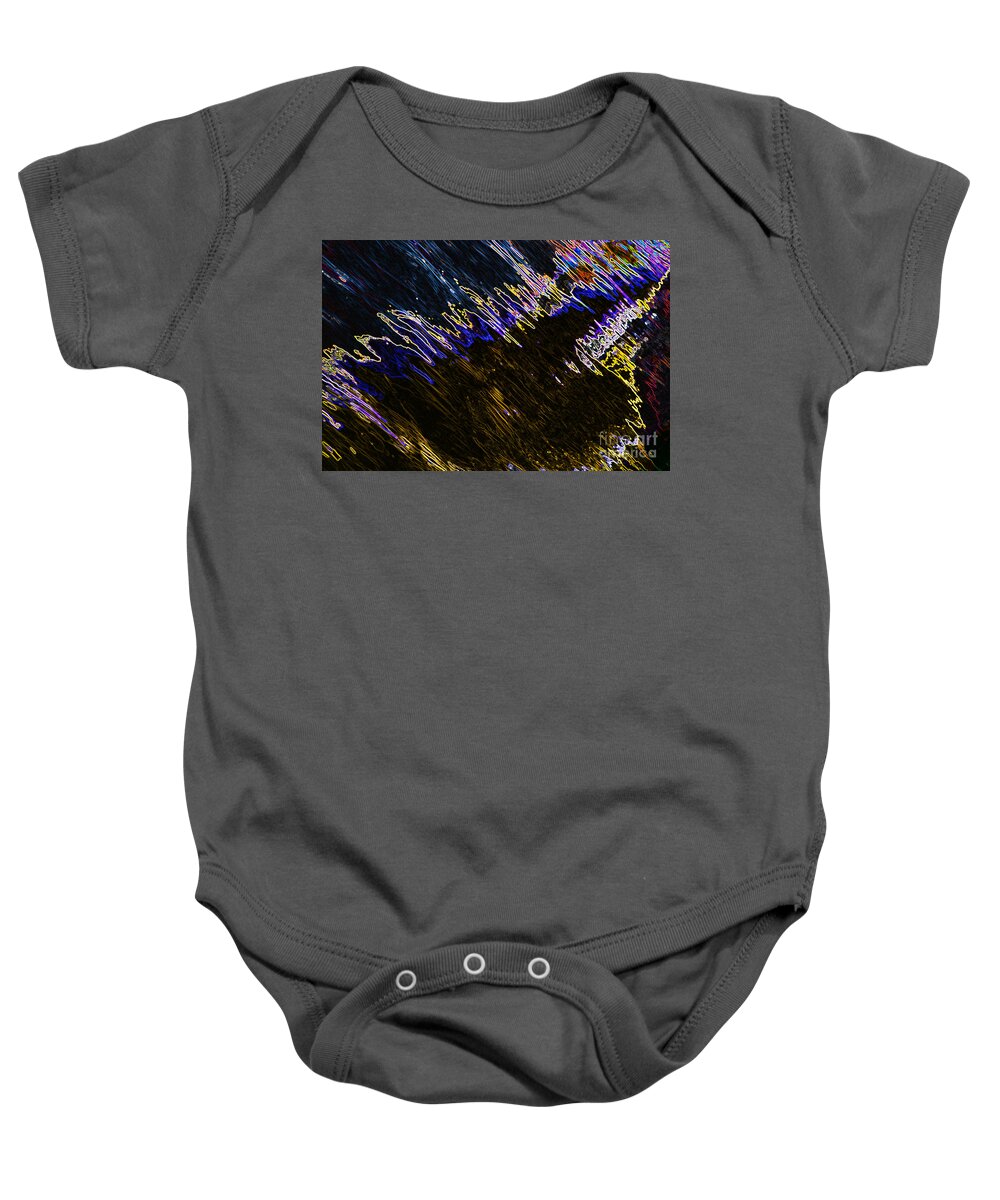 Wendy Baby Onesie featuring the digital art Neon - Water Reflections by Wendy Wilton