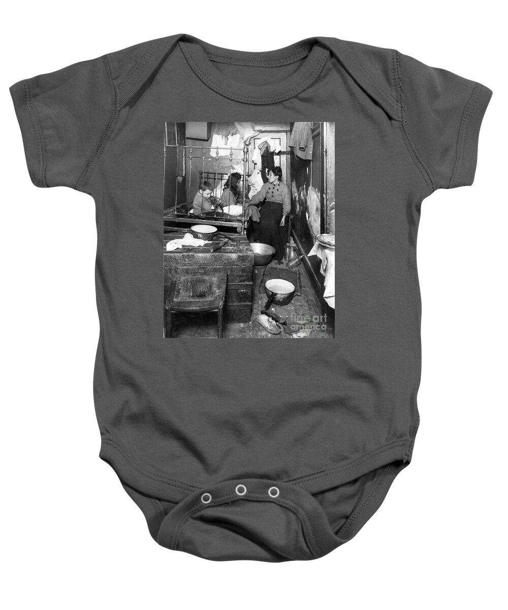 1910 Baby Onesie featuring the photograph New York Tenement 1910 by Granger