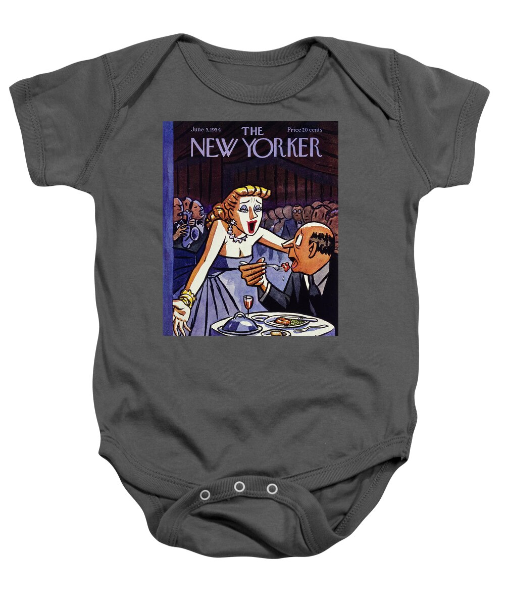 Singer Baby Onesie featuring the painting New Yorker June 5 1954 by Peter Arno