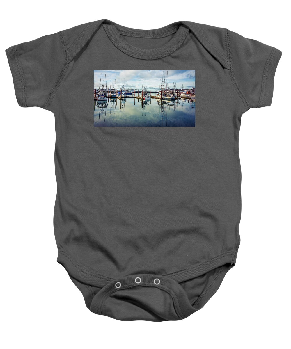 Newport Oregon Baby Onesie featuring the photograph Newport Boats 2 by Catherine Avilez
