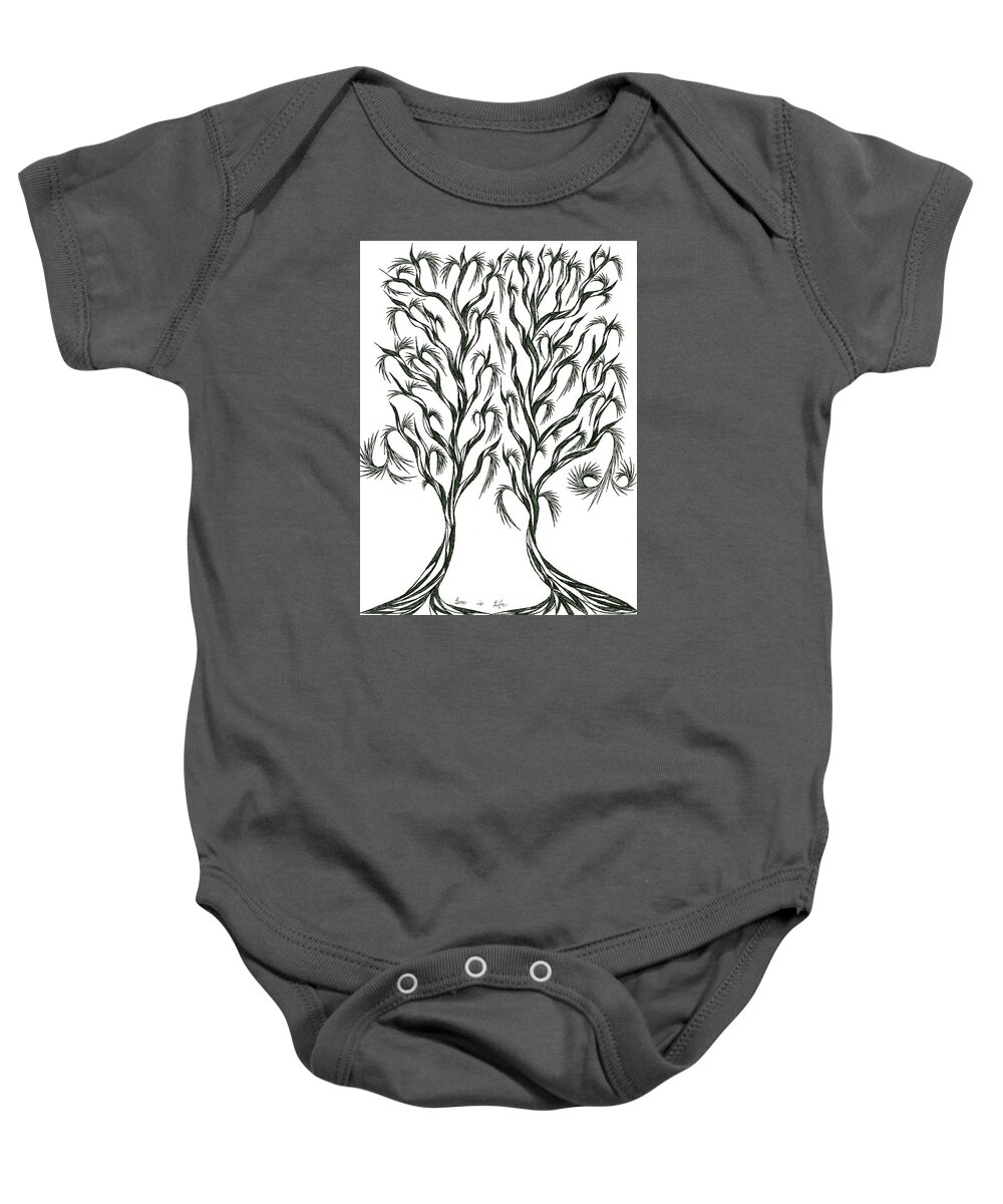 Nature Baby Onesie featuring the drawing No 10 by Robert Nickologianis