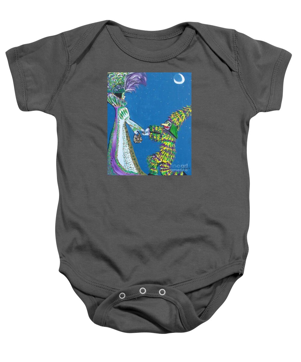Nola Meets Mamou Baby Onesie featuring the painting NOLA Meets Mamou by Seaux-N-Seau Soileau