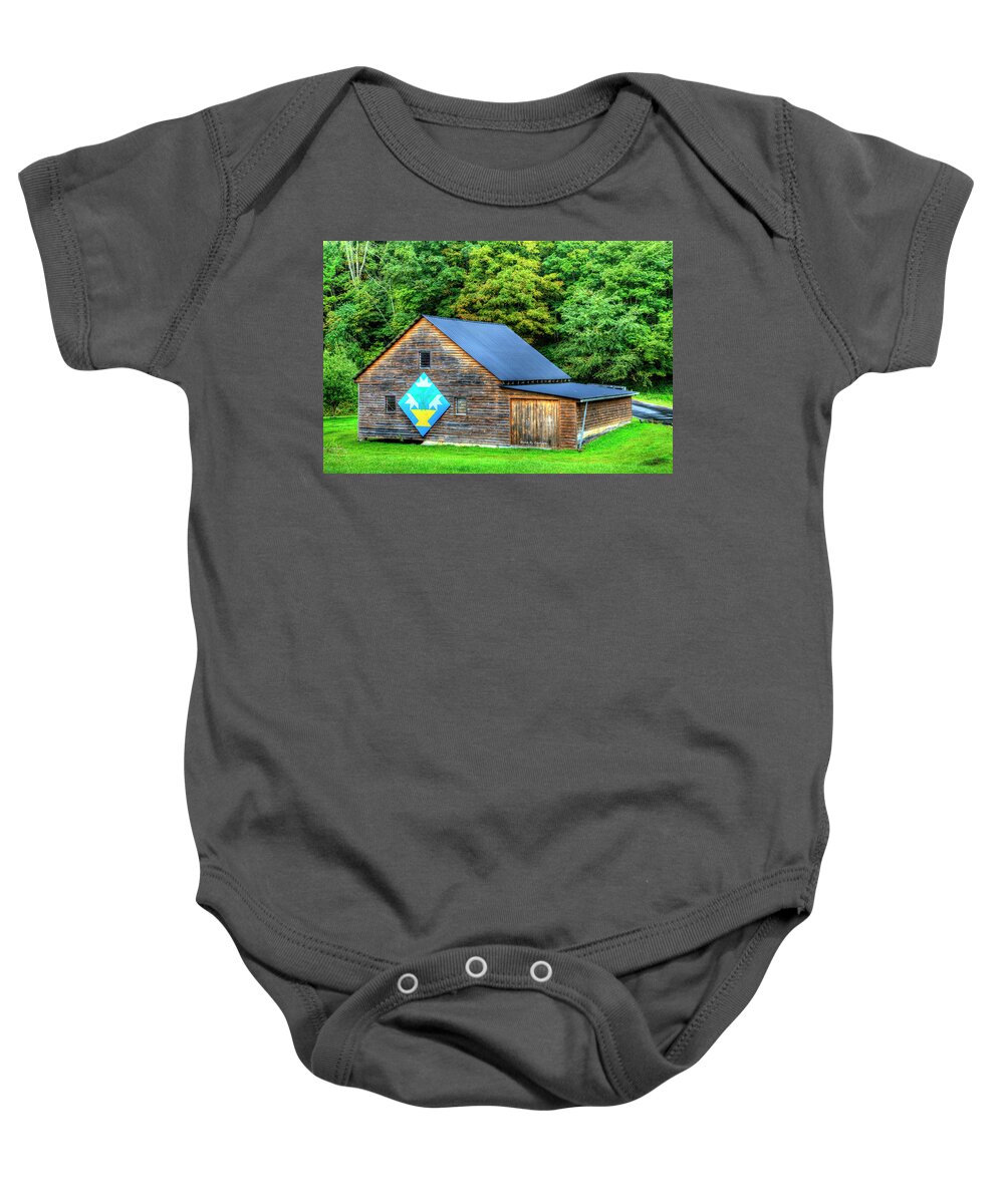 Barn Quilts Baby Onesie featuring the photograph North Carolina Lily by Dale R Carlson