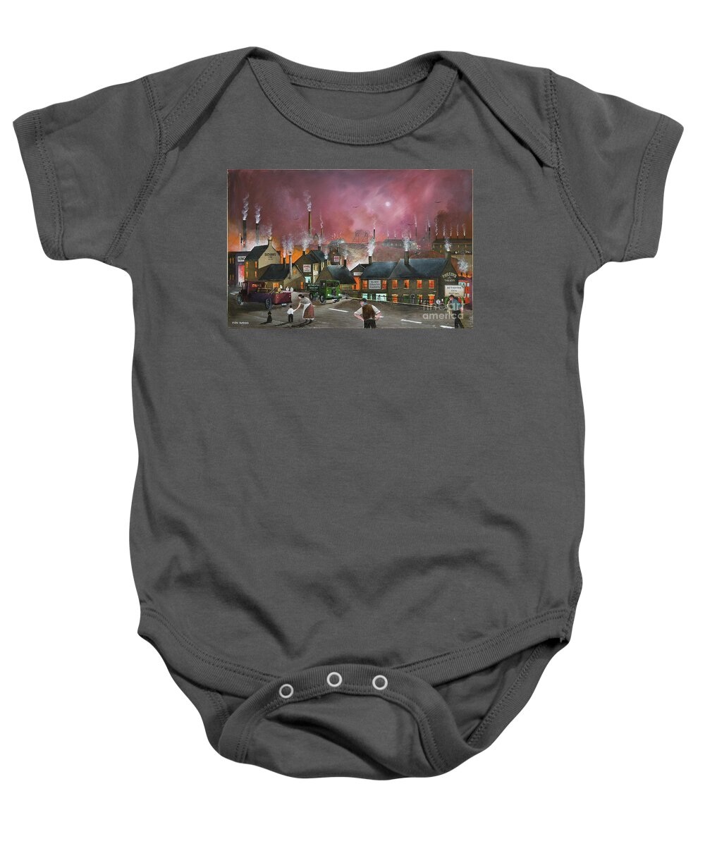 England Baby Onesie featuring the painting Northfield Road, Netherton - England by Ken Wood