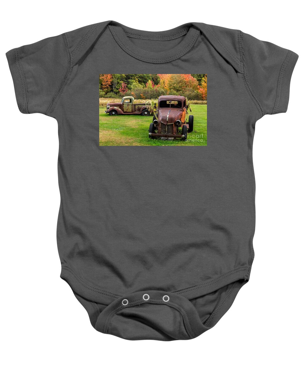 Antique Truck Baby Onesie featuring the photograph Not Forgotten by Karin Pinkham