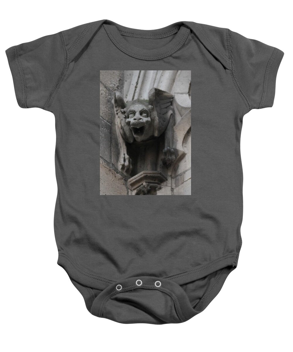 Gargoyle Baby Onesie featuring the photograph Notre Dame 1 by Christopher J Kirby