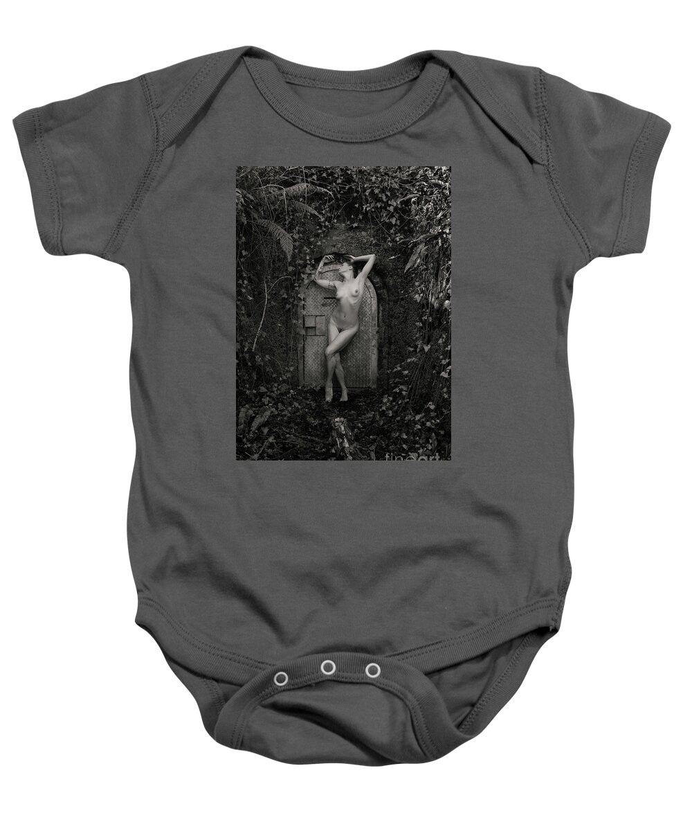 Nude Baby Onesie featuring the photograph Nude woman and doorway by Clayton Bastiani