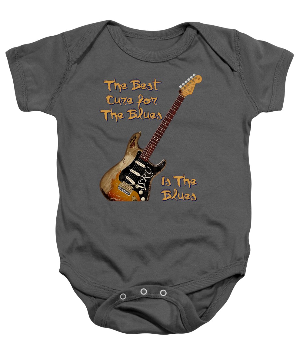 Stratocaster Baby Onesie featuring the digital art Number One Cure Shirt by WB Johnston