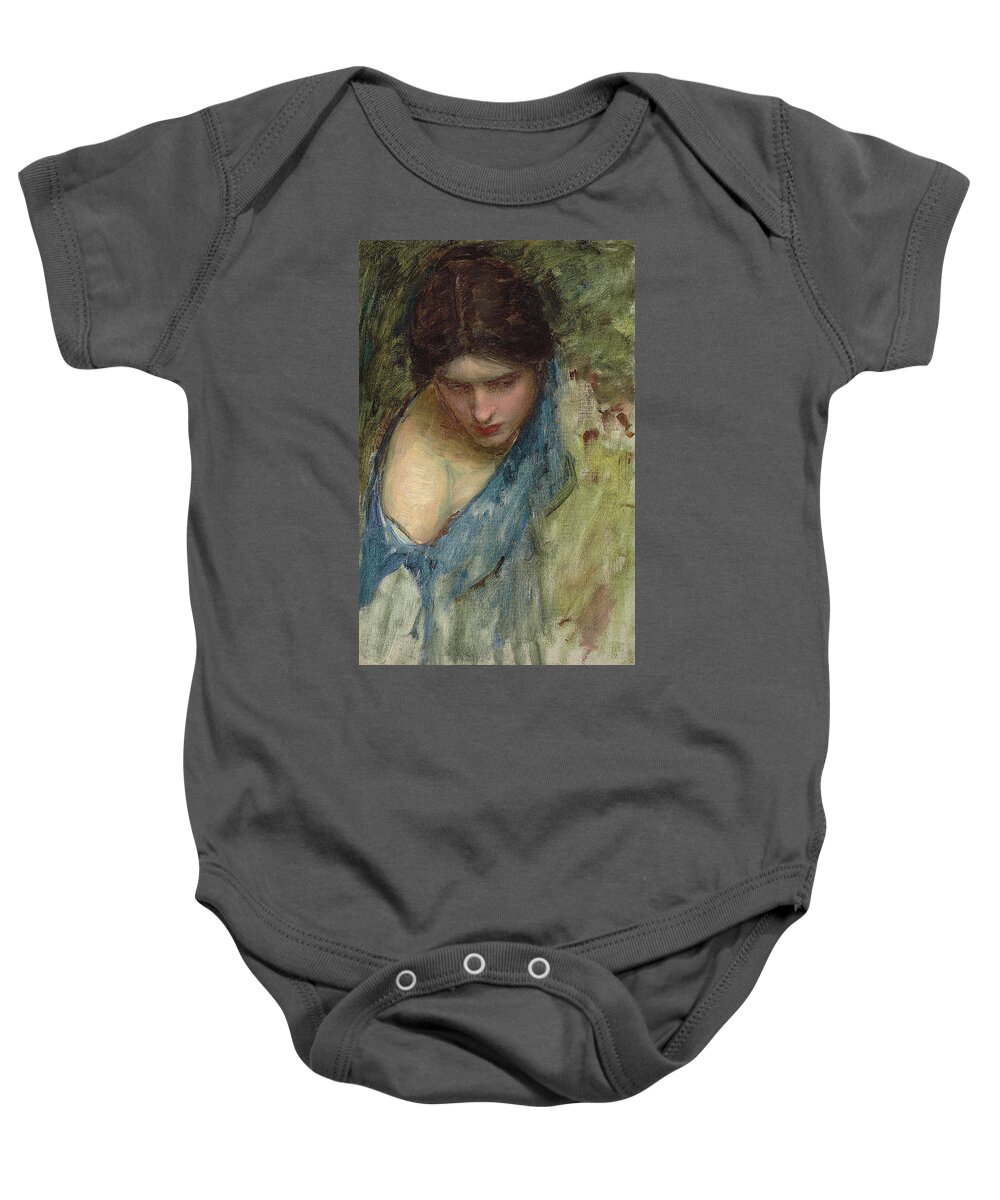 Waterhouse Baby Onesie featuring the painting Nymphs Finding the Head of Orpheus by John William Waterhouse