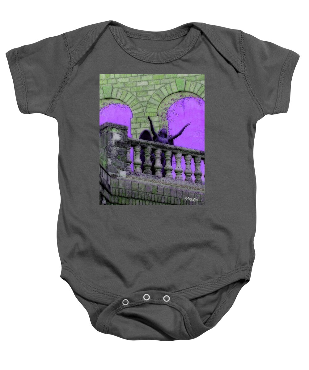 Angel Baby Onesie featuring the photograph Oasis Angel #6112_b Balcony View by Barbara Tristan