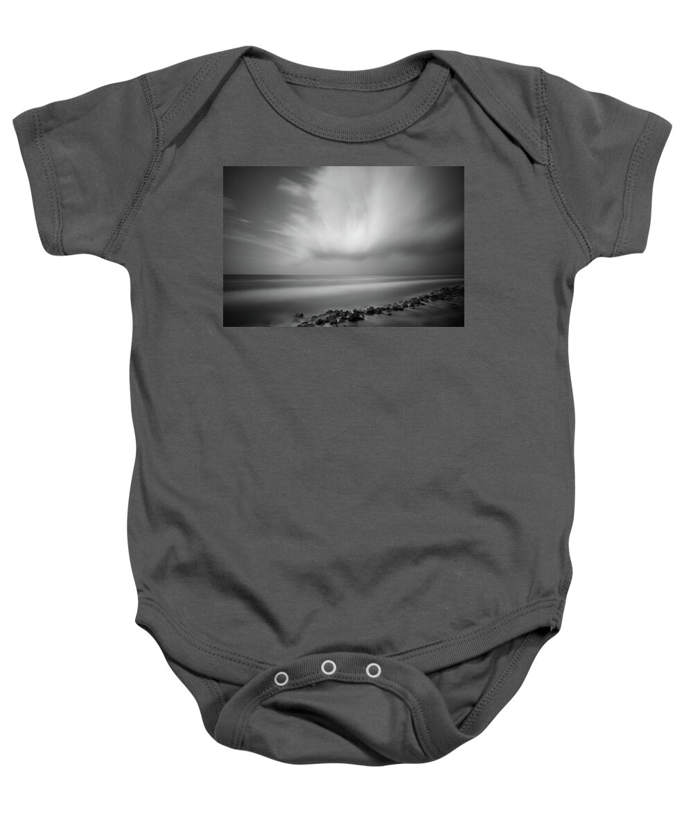 Long Exposure Baby Onesie featuring the photograph Ocean and Clouds by Todd Aaron