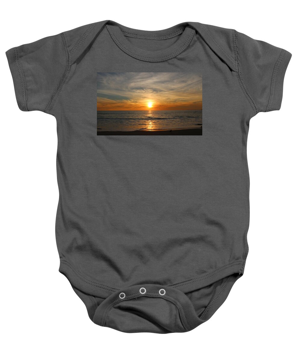 Ocean Baby Onesie featuring the photograph Ocean Sunset - 8 by Christy Pooschke