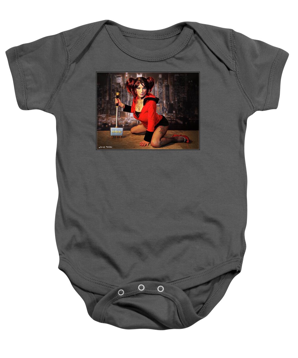Harlequin Baby Onesie featuring the photograph Of Hammers And Harlequins by Jon Volden