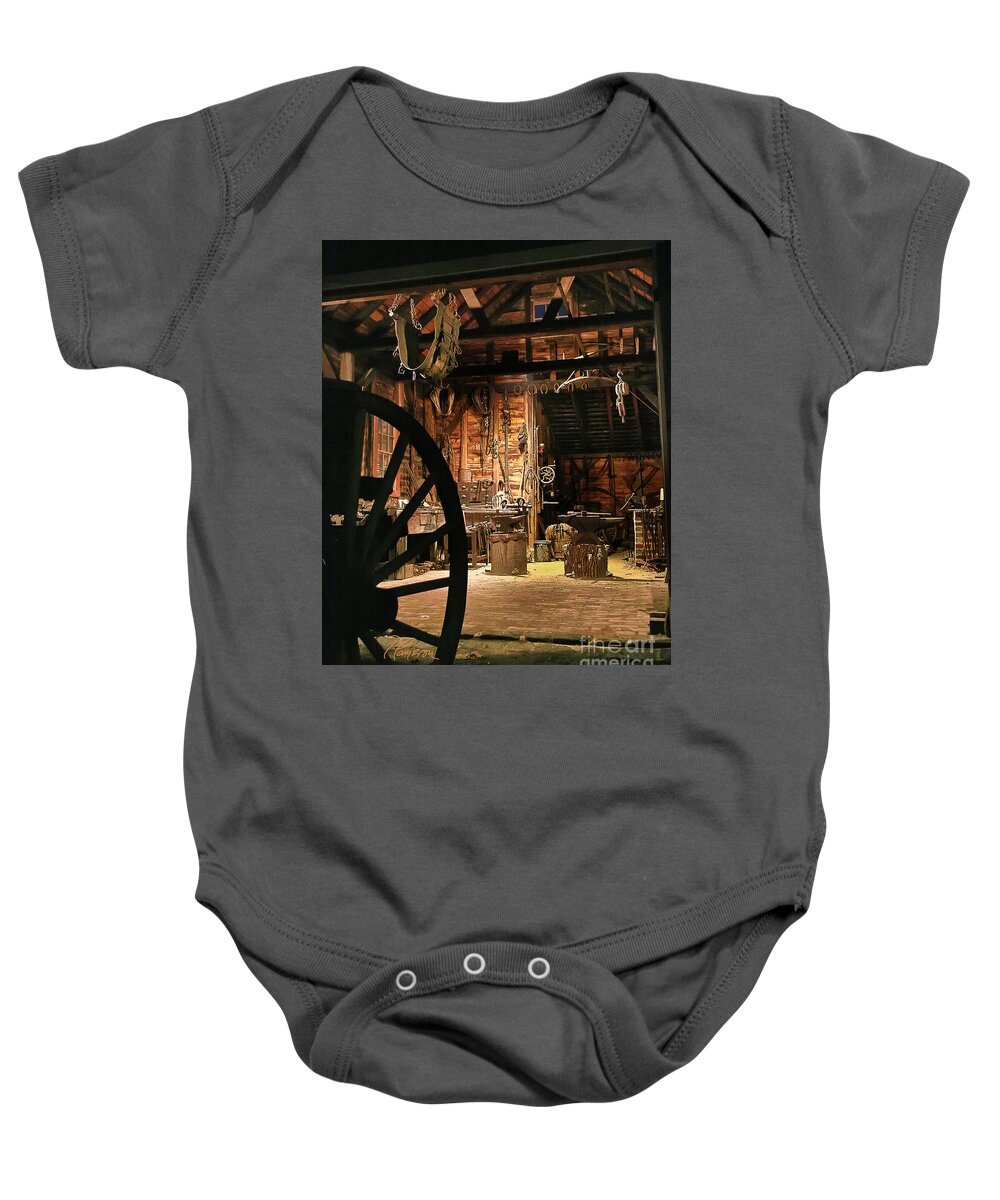 Forge Baby Onesie featuring the photograph Old Forge by Tom Cameron
