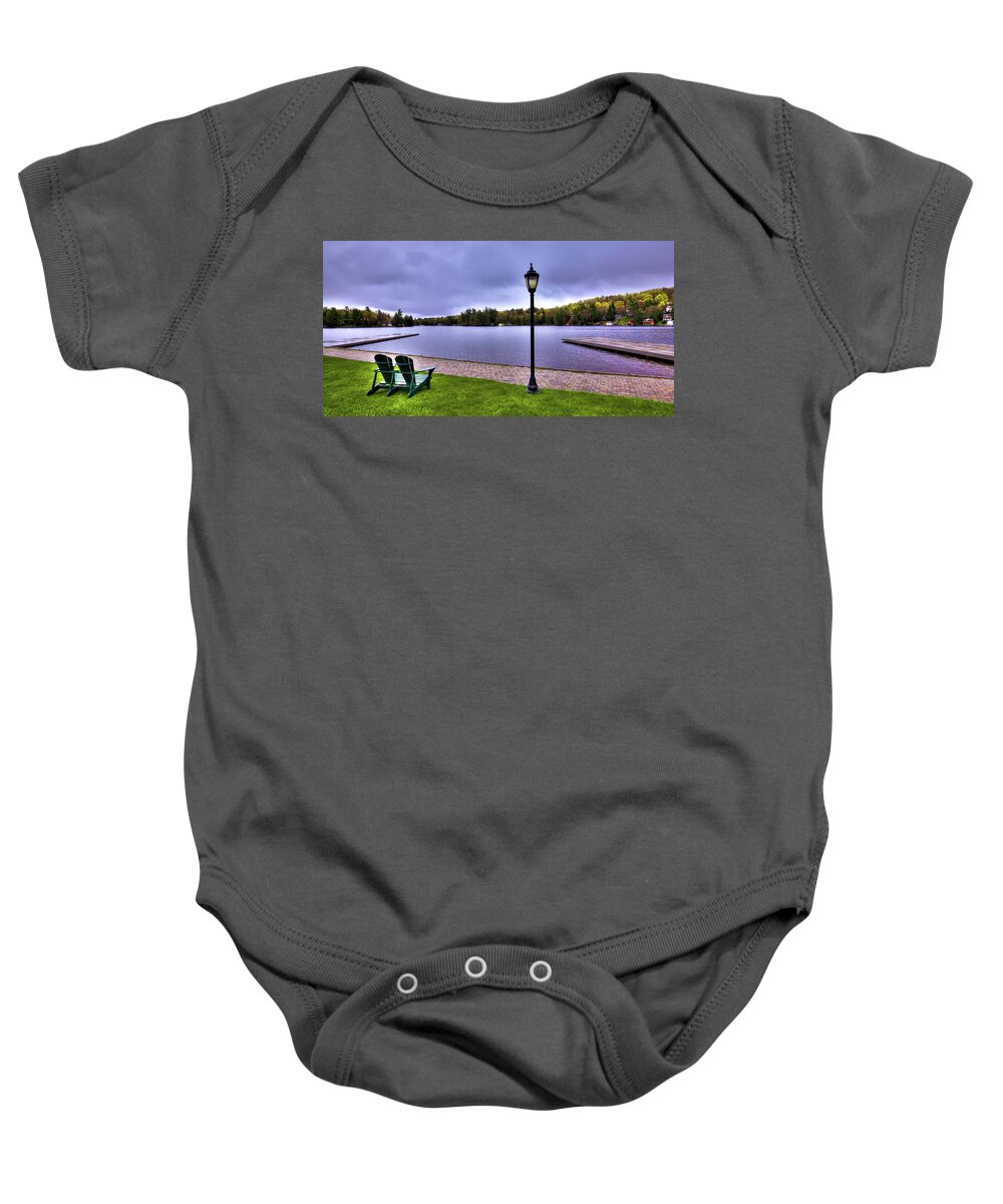 Old Forge Waterfront Baby Onesie featuring the photograph Old Forge Waterfront by David Patterson