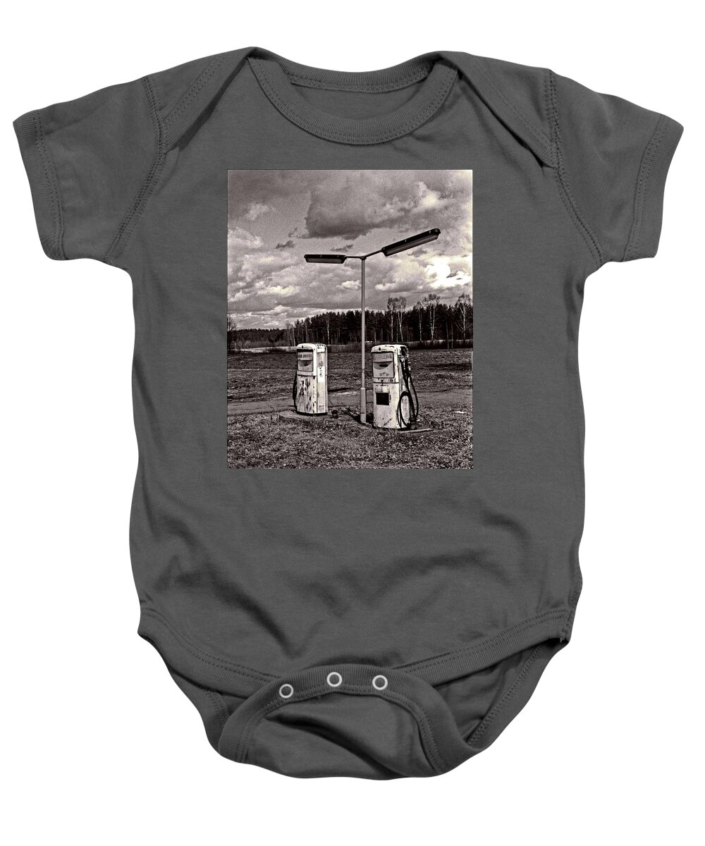 Gasoline Baby Onesie featuring the photograph Old Gasoline Pumps by Jarmo Honkanen