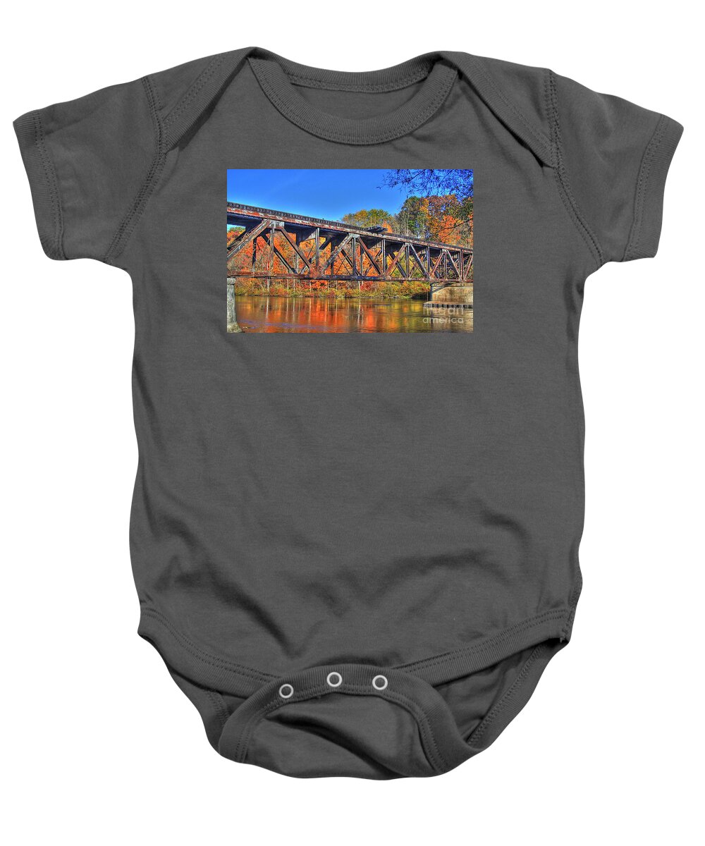 Season Baby Onesie featuring the photograph Old tracks by Robert Pearson