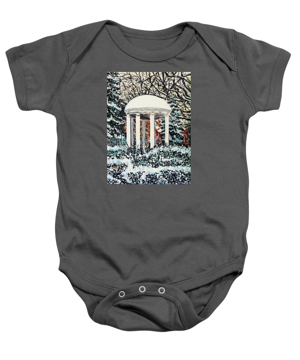 Old Well Baby Onesie featuring the painting Old Well Winter by Joel Tesch