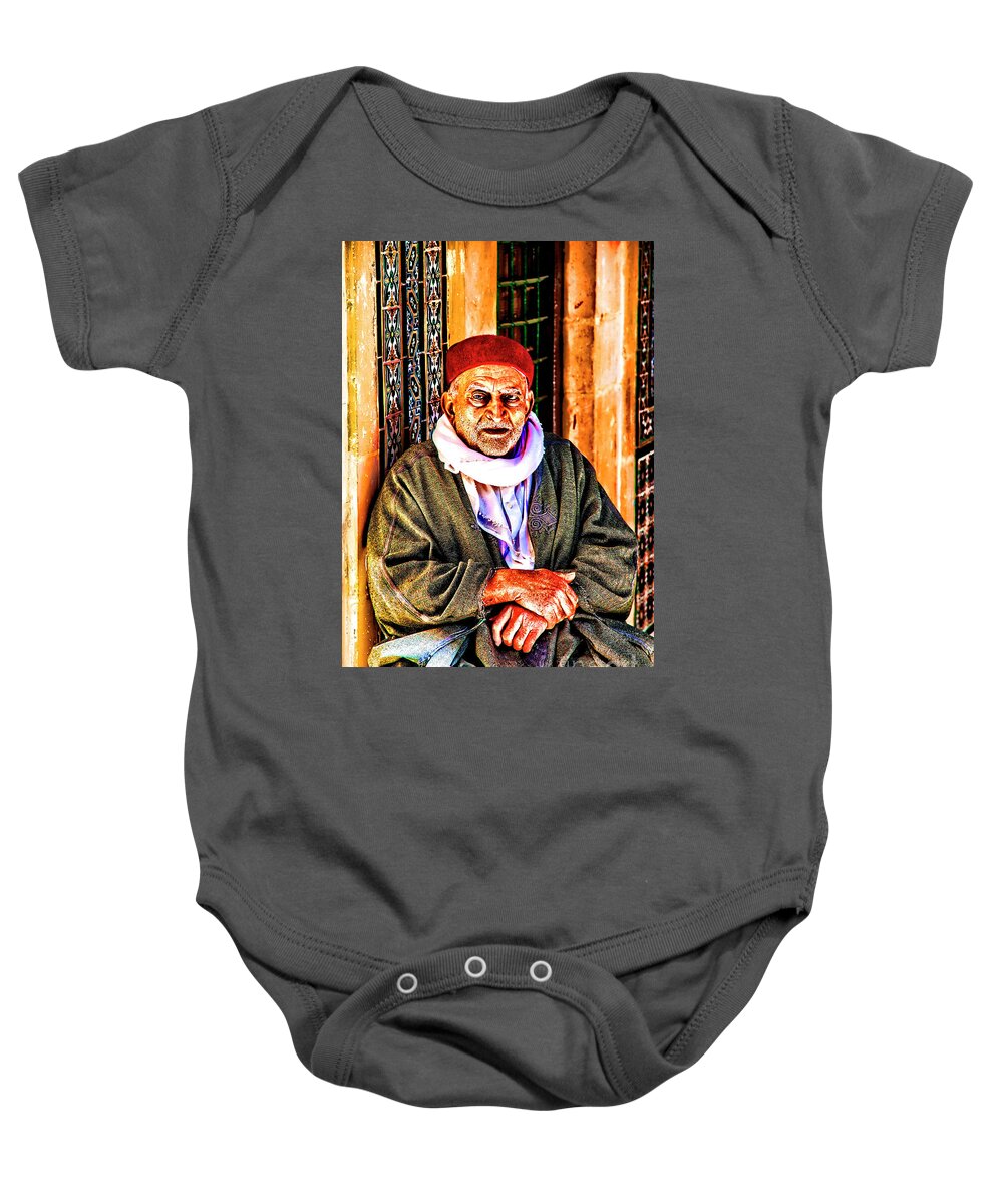 Tunisia Rural Areas Baby Onesie featuring the photograph Old Worshiper by Rick Bragan