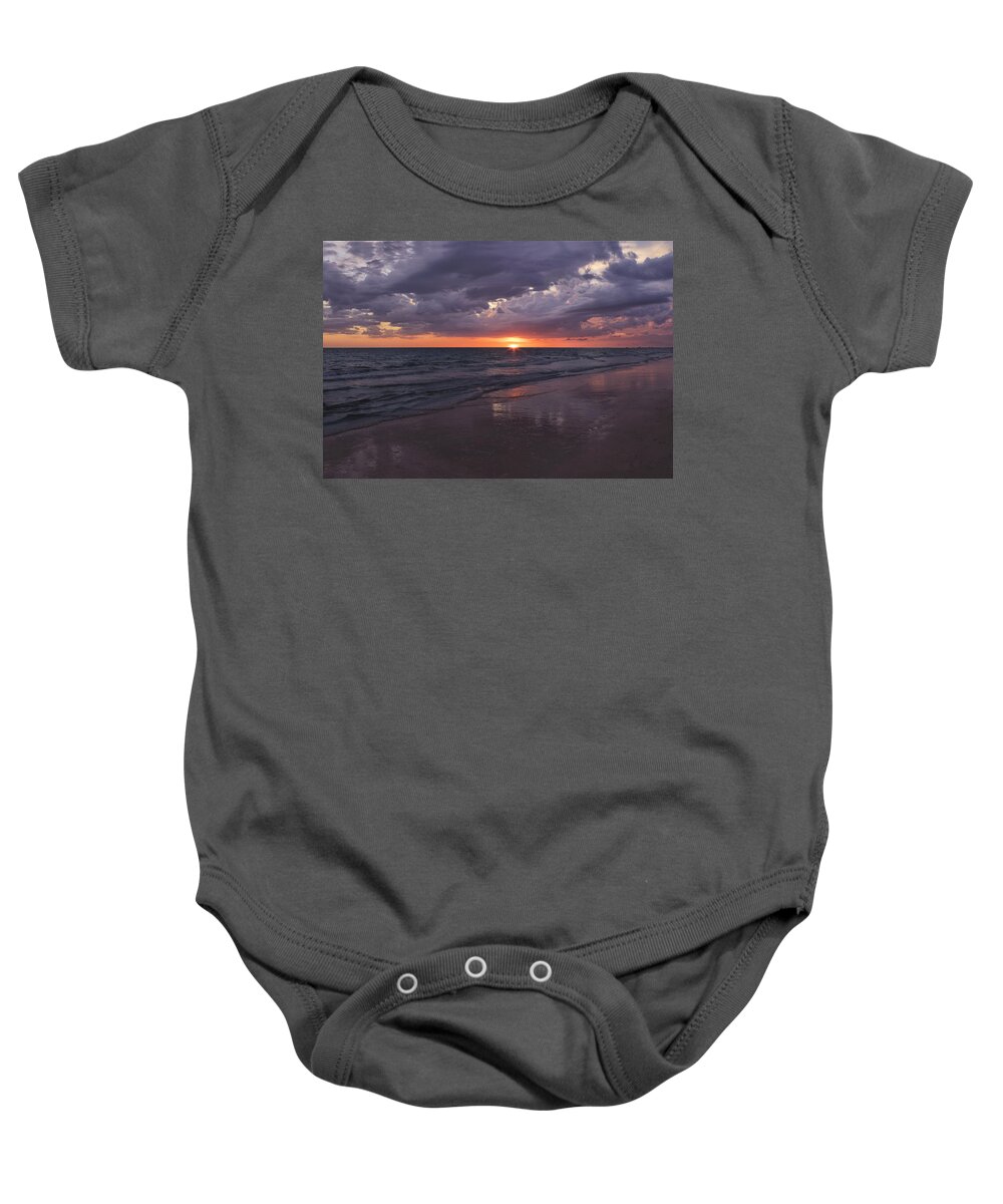Beach Baby Onesie featuring the photograph On A Cloudy Night by Kim Hojnacki