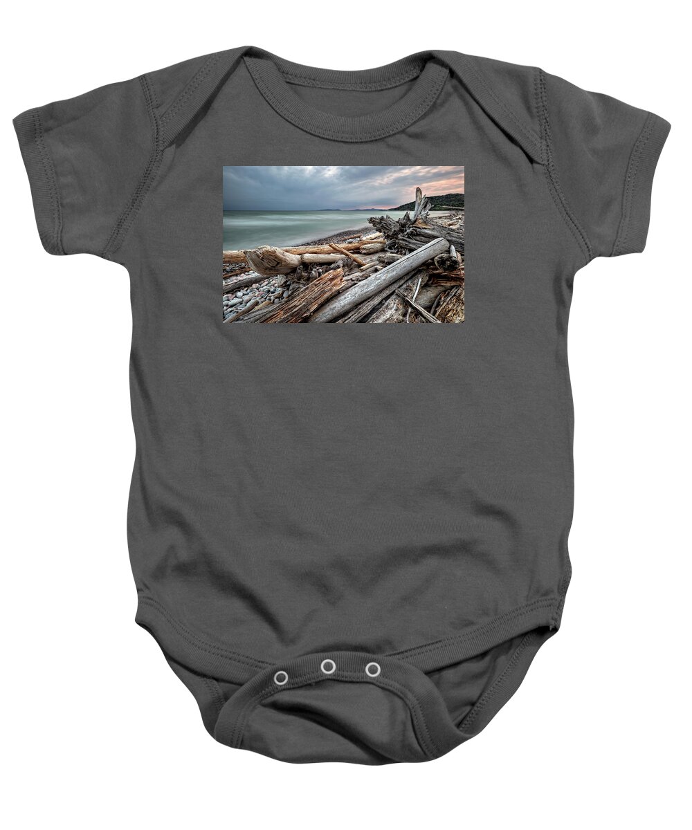 Beach Baby Onesie featuring the photograph On The Beach by Doug Gibbons