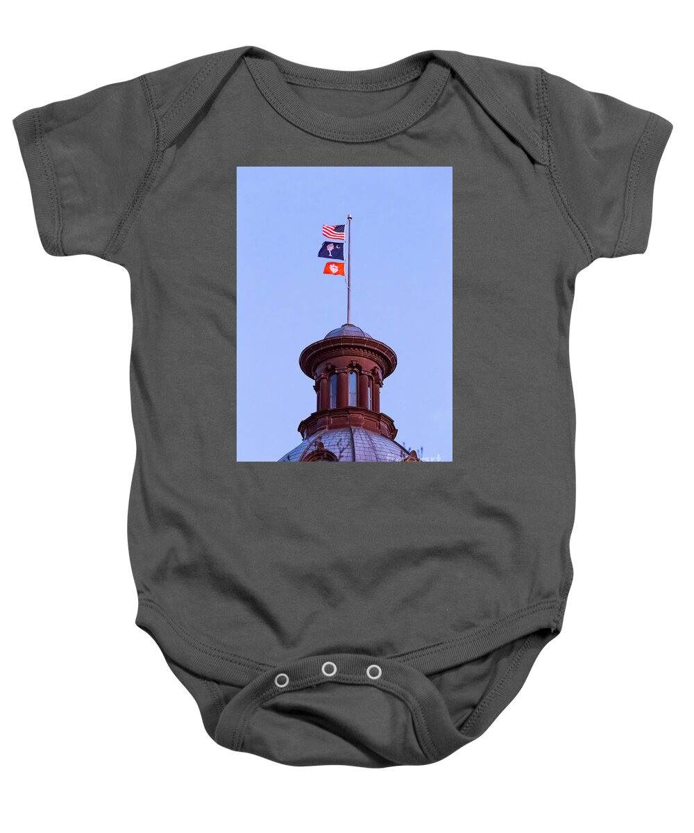 Clemson Baby Onesie featuring the photograph On the Dome-5 by Charles Hite