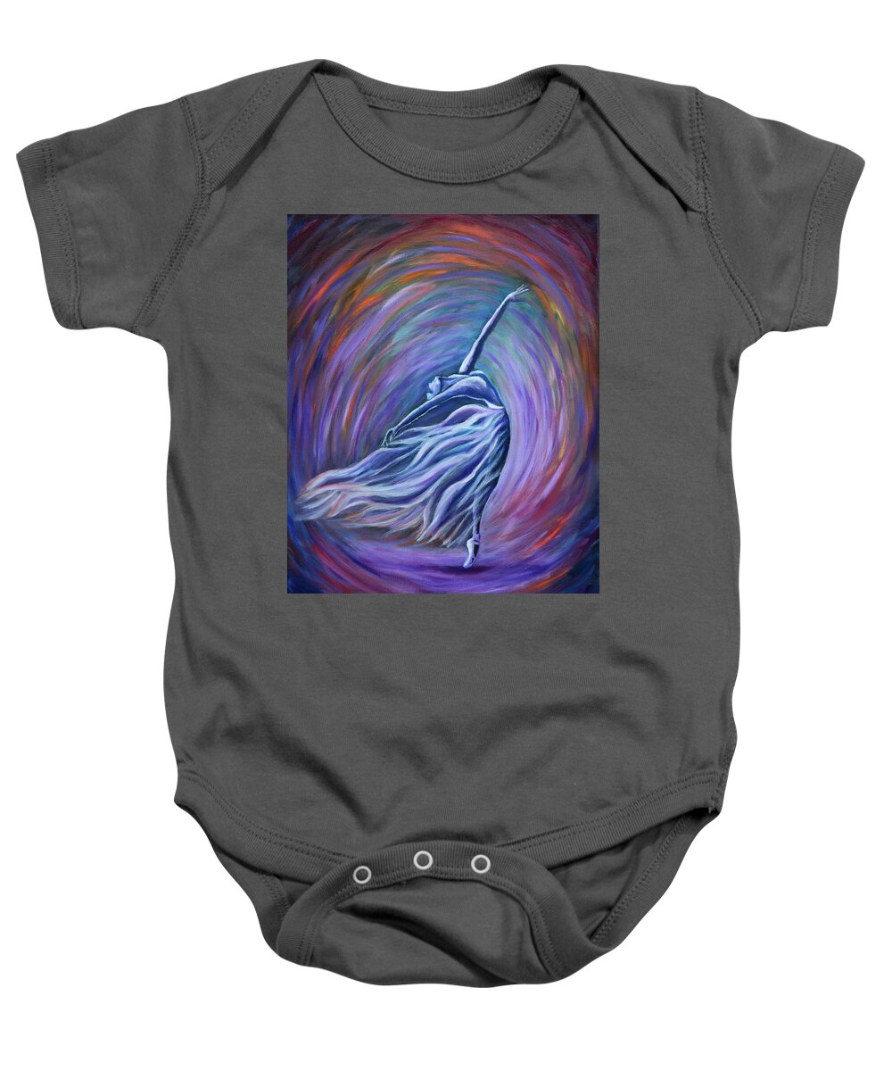 Ballerina Baby Onesie featuring the painting On the point by Lilia D