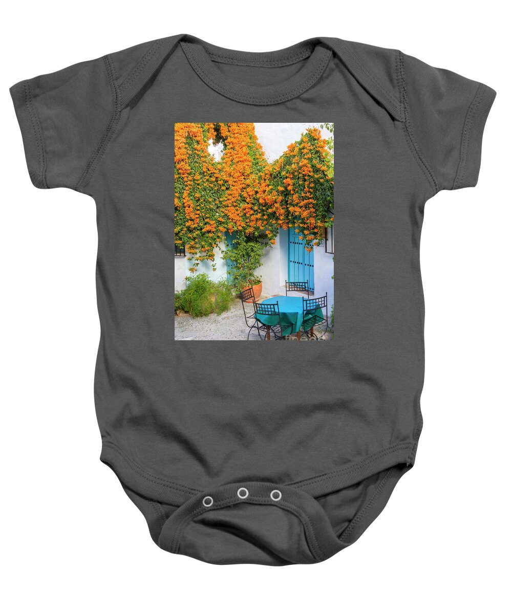 Architecture Baby Onesie featuring the photograph Orange Blossoms by Heiko Koehrer-Wagner
