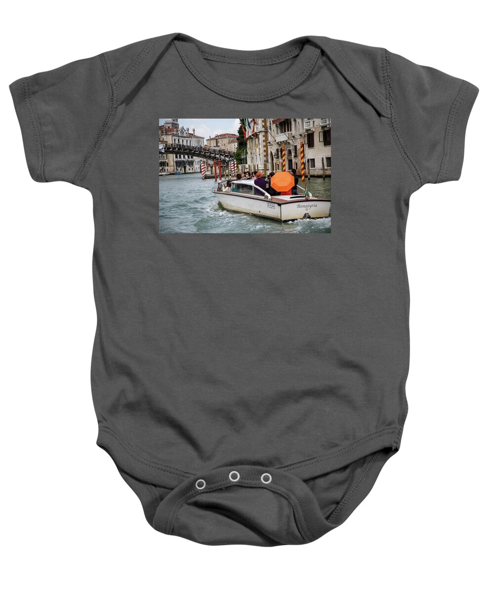 Boats Baby Onesie featuring the photograph Orange Umbrella by Darryl Brooks