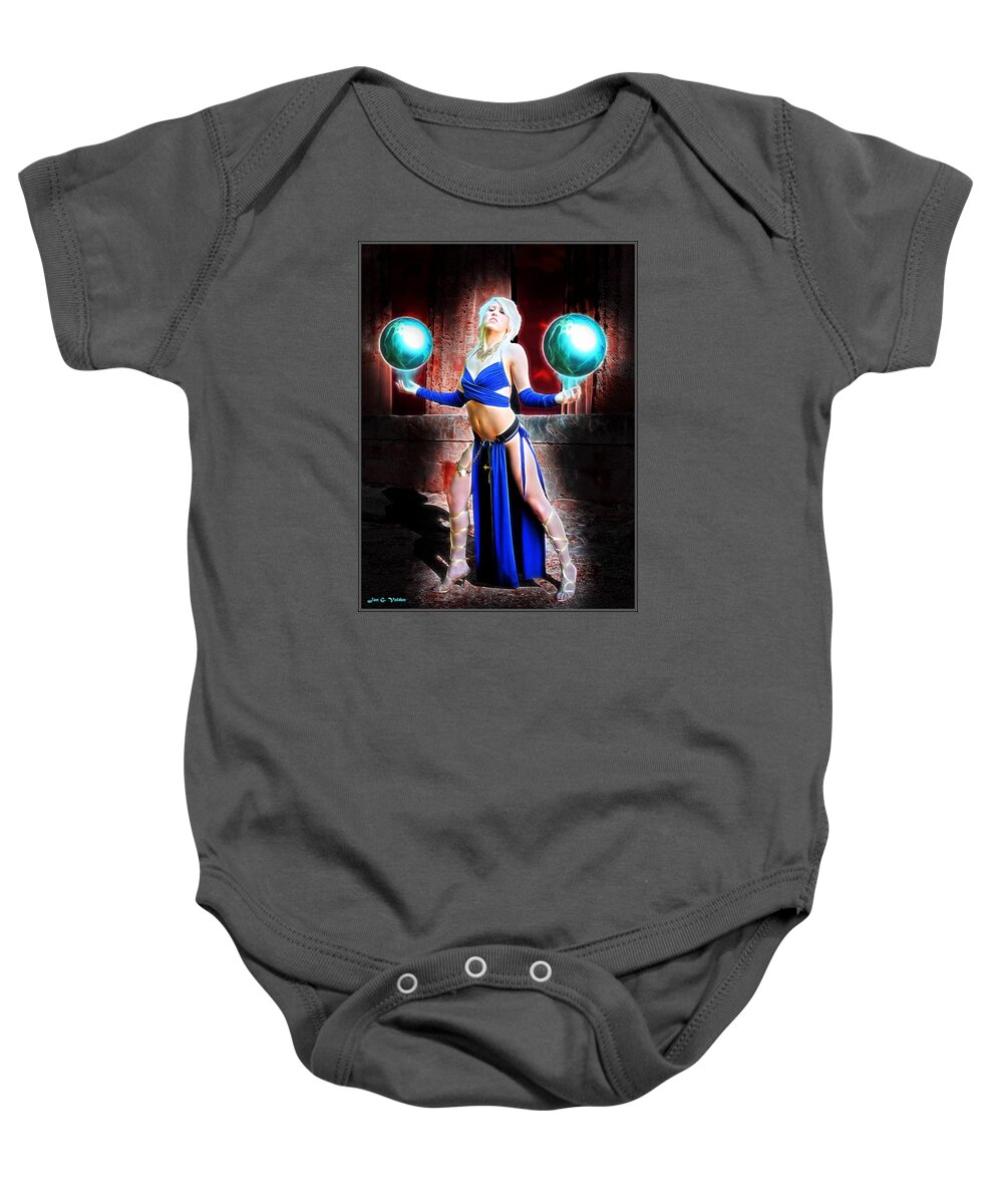 Fantasy Baby Onesie featuring the painting Orbs Of Power by Jon Volden