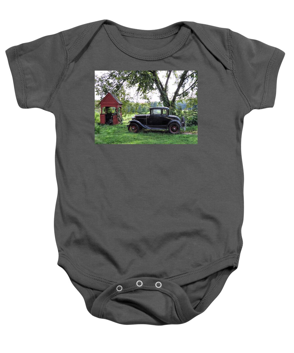 Ford Model A Baby Onesie featuring the photograph Out of the past by Janice Drew