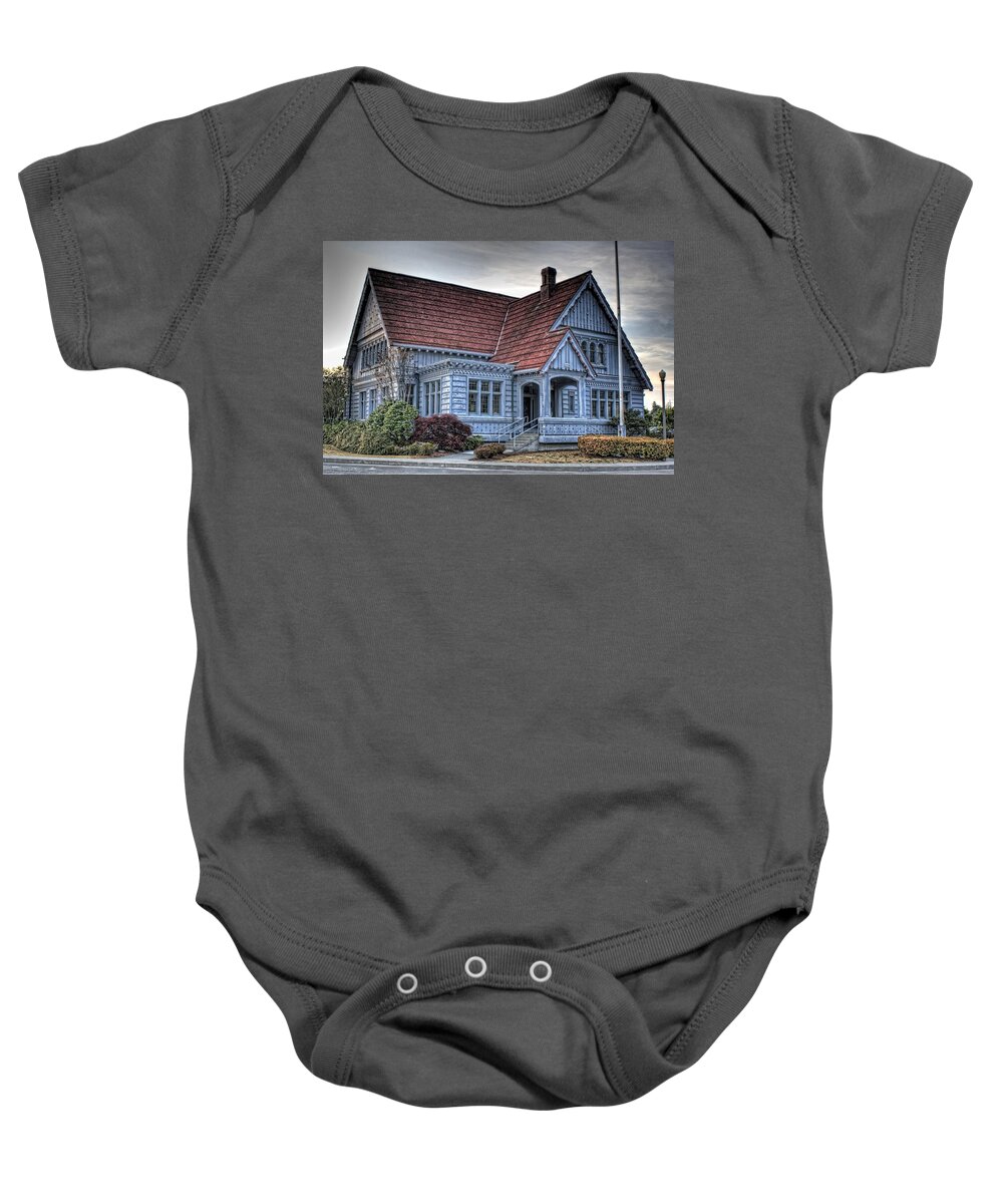 Hdr Baby Onesie featuring the photograph Painted Blue House by Brad Granger