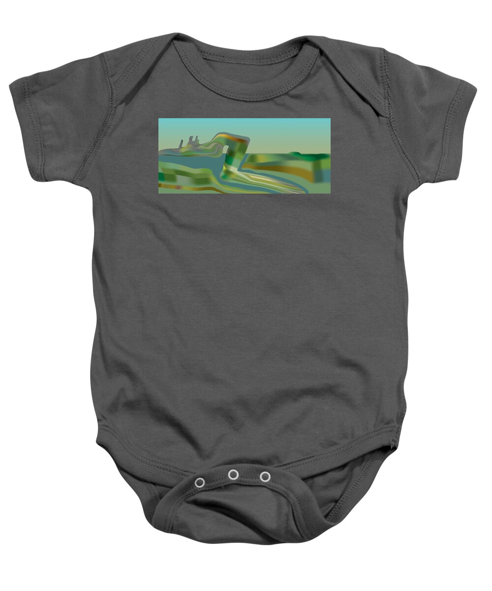 River Baby Onesie featuring the digital art Painted Riverland by Kevin McLaughlin