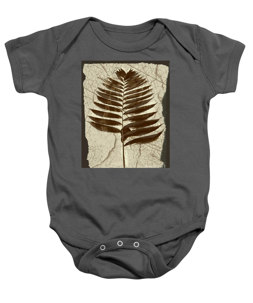 Photograph Baby Onesie featuring the digital art Palm Fossil Sandstone by Delynn Addams