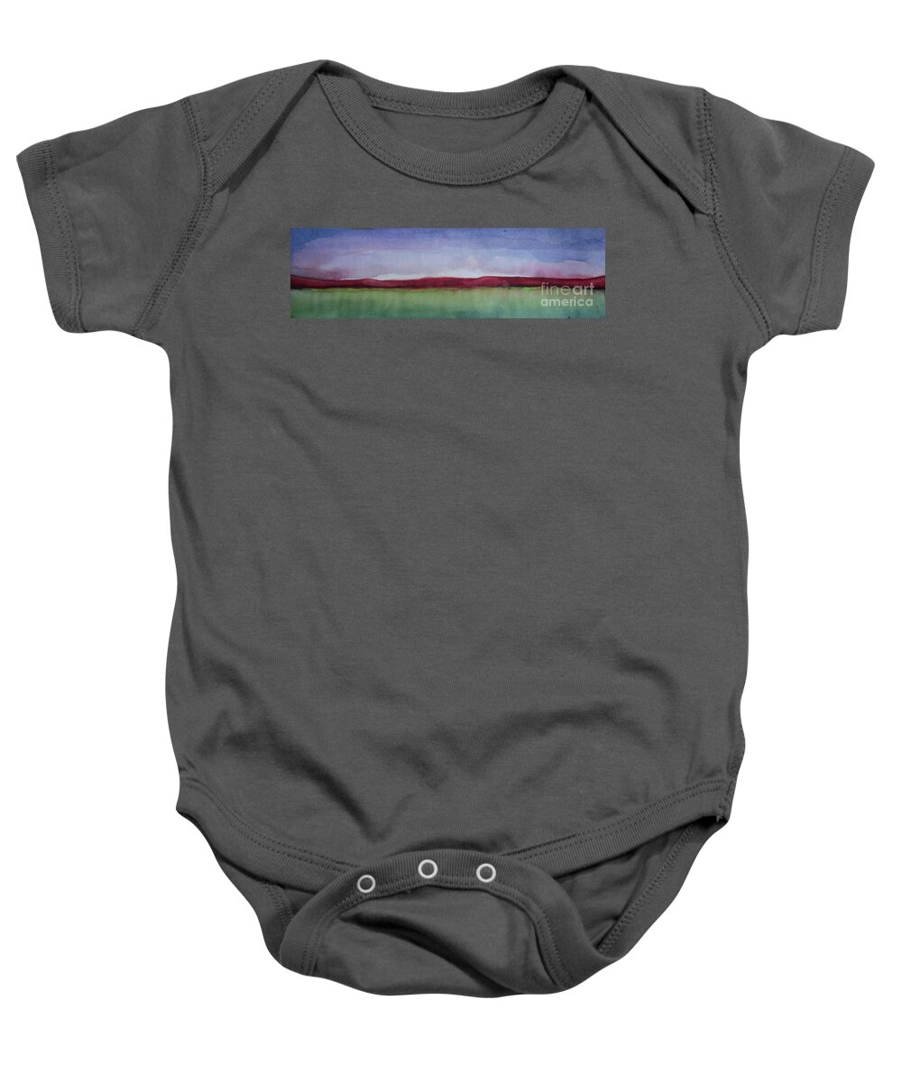 Landscape Baby Onesie featuring the painting Panorama by Vesna Antic