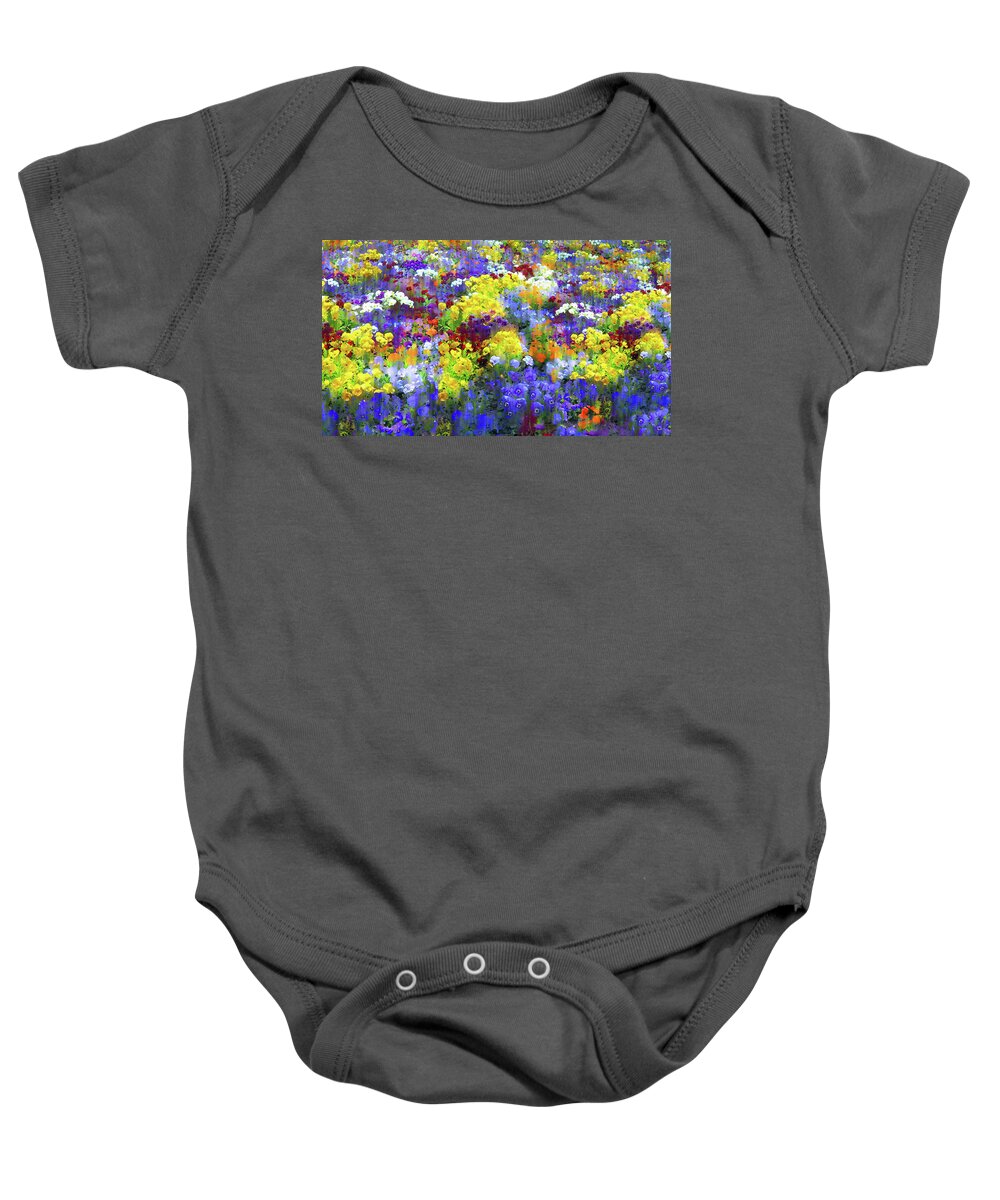 Pansies Baby Onesie featuring the photograph Pansy Pleasure by Jessica Jenney