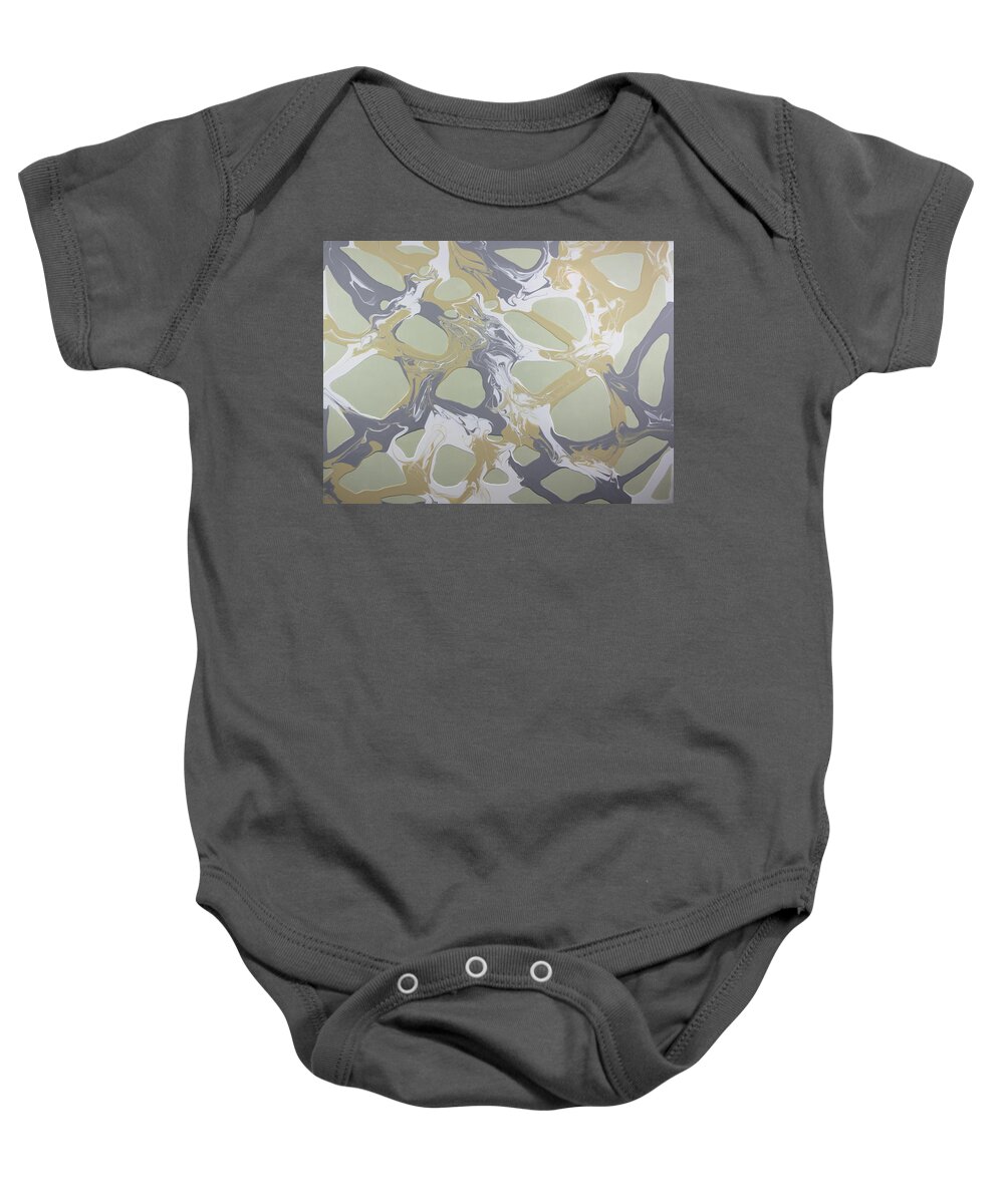 White Baby Onesie featuring the painting Parchment by Madeleine Arnett