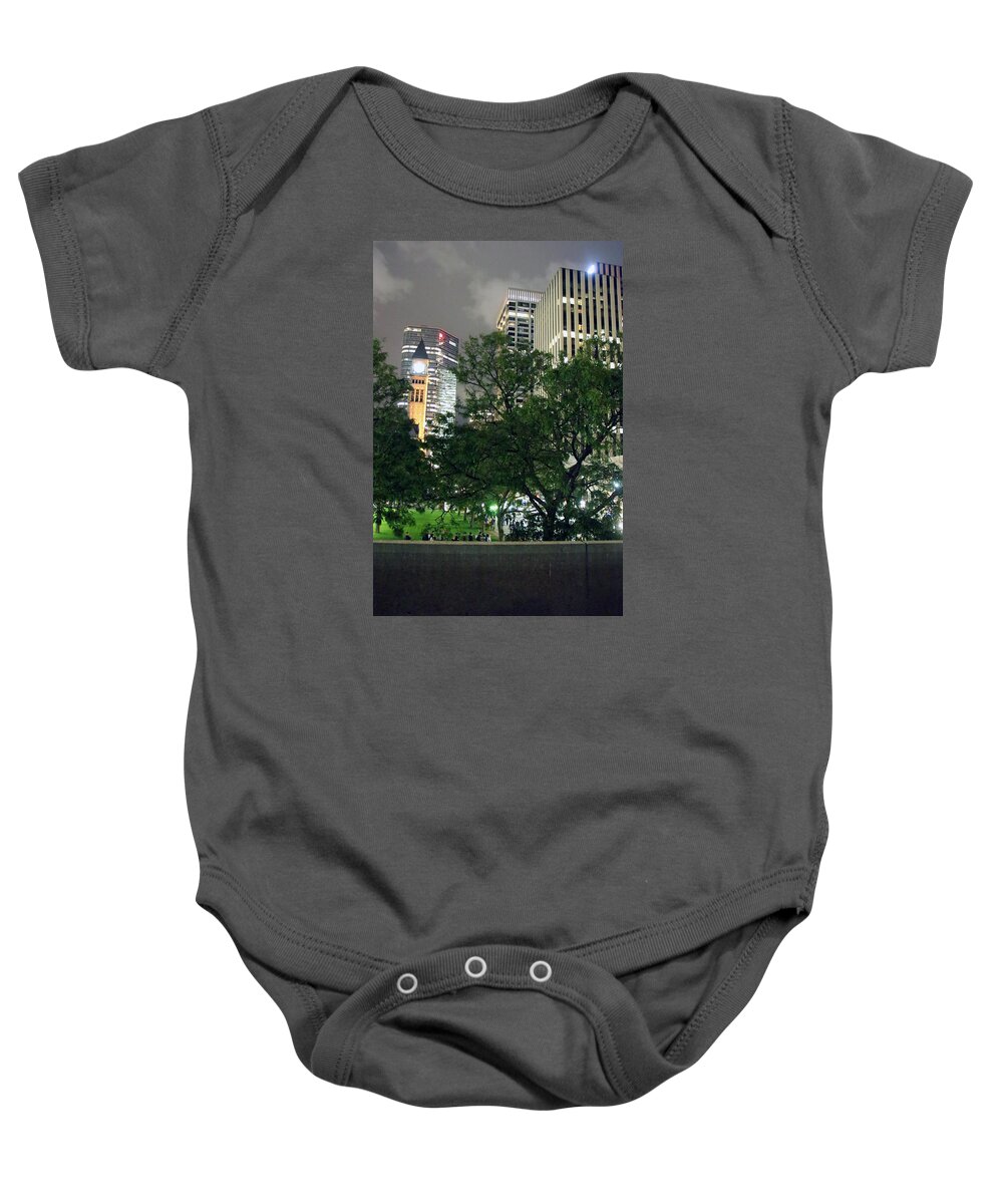 Night Photography Baby Onesie featuring the photograph Park at Night by Munir Alawi