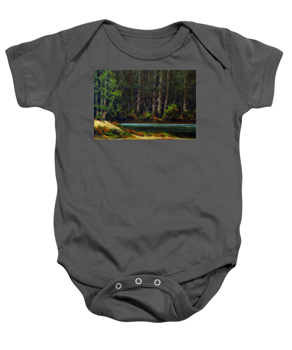 Painting Baby Onesie featuring the painting Park Refuge by Jim Gola