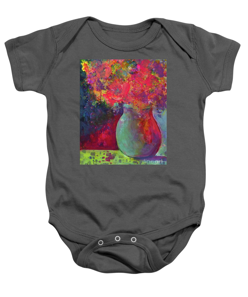  Alcohol Inks Baby Onesie featuring the mixed media Party Mix by Francine Dufour Jones